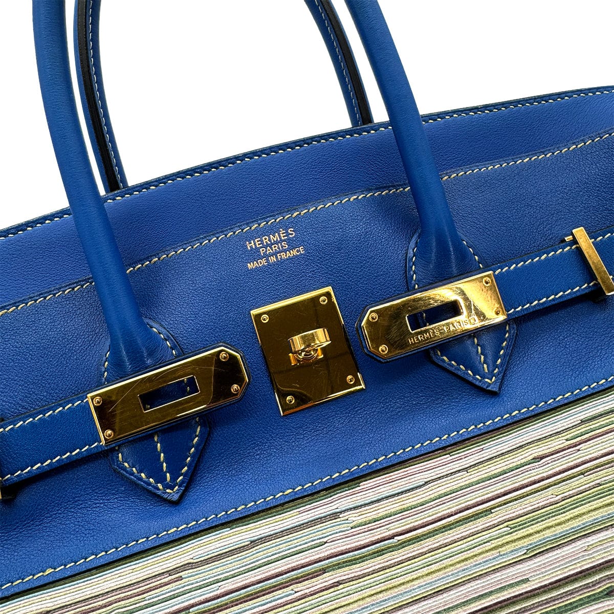 Luxury Promise Japan HERMES BIRKIN 35 BLUE FRANCE VEAU GULLIVER VIBRATO HAND BAG 2002 SQUARE F GOLD HARDWARE 90319534