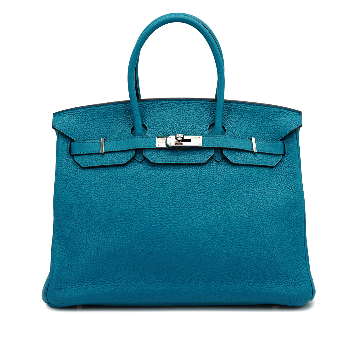 Luxury Promise Japan HERMES BIRKIN 35 BLUE IZMIR TAURILLON CLEMENCE HAND BAG 2013 SQUARE Q PALLADIUM HARDWARE 90328469