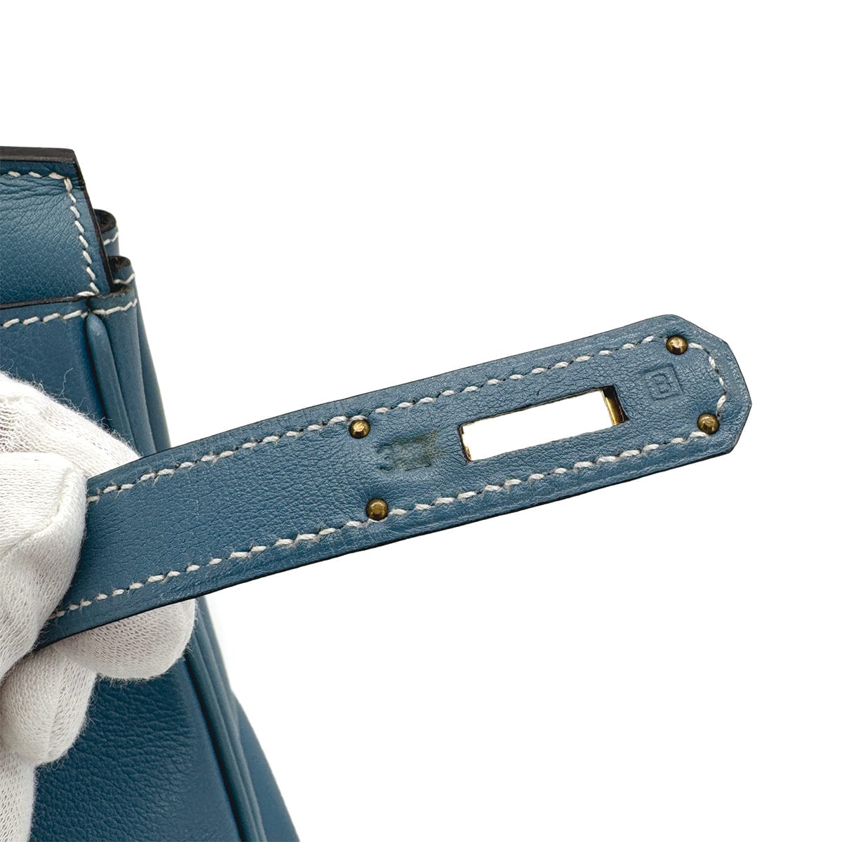 Luxury Promise Japan HERMES BIRKIN 35 BLUE JEAN SWIFT HAND BAG □B GOLD HARDWARE 90309820