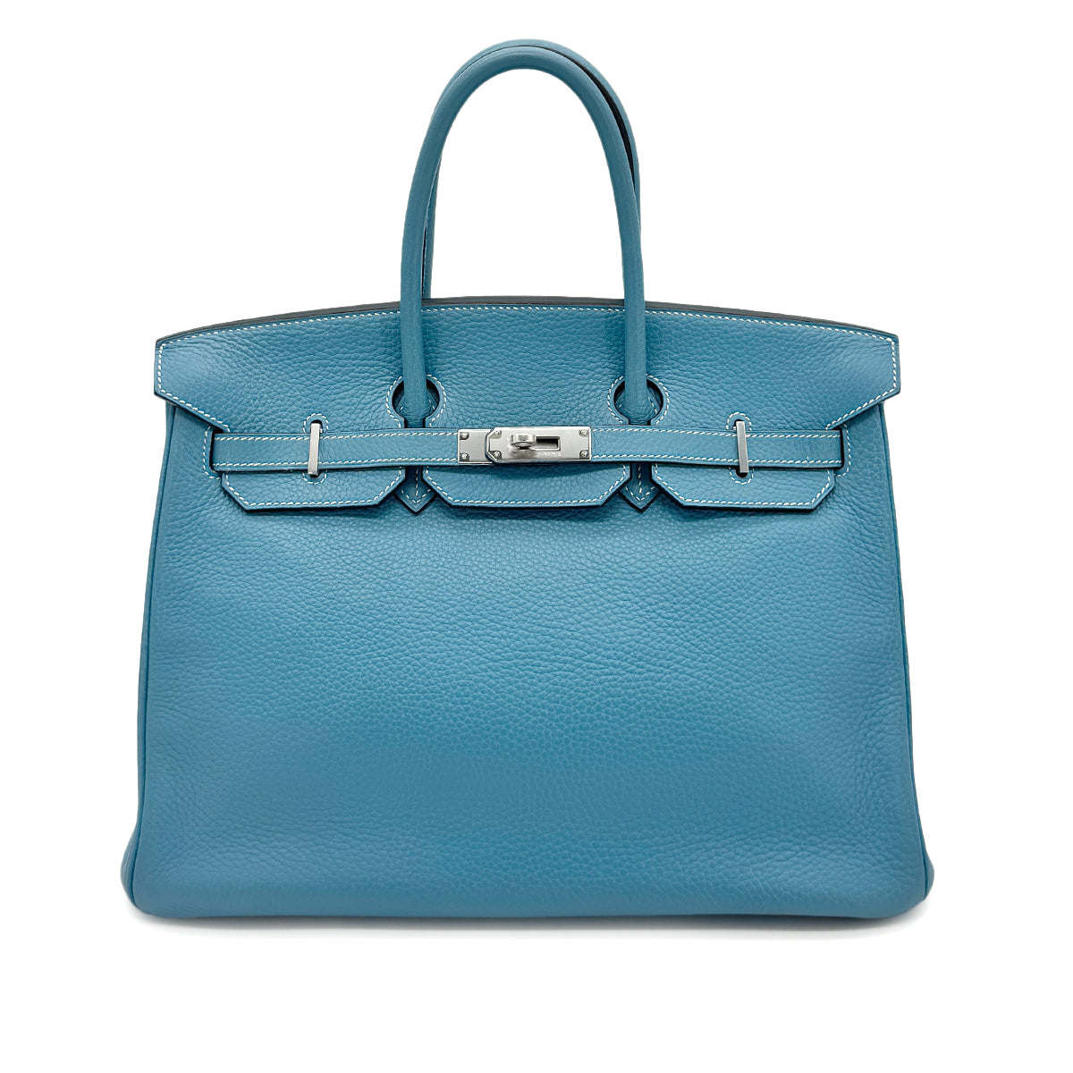 Luxury Promise Japan HERMES BIRKIN 35 BLUE JEAN TAURILLON CLEMENCE HAND BAG □J SHW 90276762
