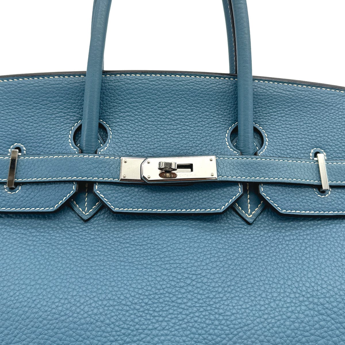 Luxury Promise Japan HERMES BIRKIN 35 BLUE JEAN TAURILLON CLEMENCE HAND BAG ▢L PALLADIUM HARDWARE 90309808