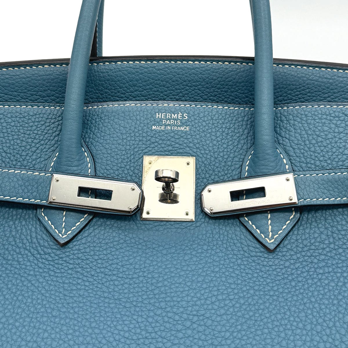 Luxury Promise Japan HERMES BIRKIN 35 BLUE JEAN TAURILLON CLEMENCE HAND BAG ▢L PALLADIUM HARDWARE 90309808