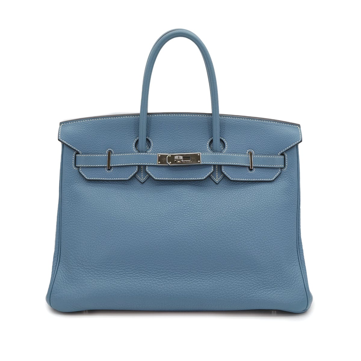Luxury Promise Japan HERMES BIRKIN 35 BLUE JEAN TAURILLON CLEMENCE HAND BAG ▢L PALLADIUM HARDWARE 90309808