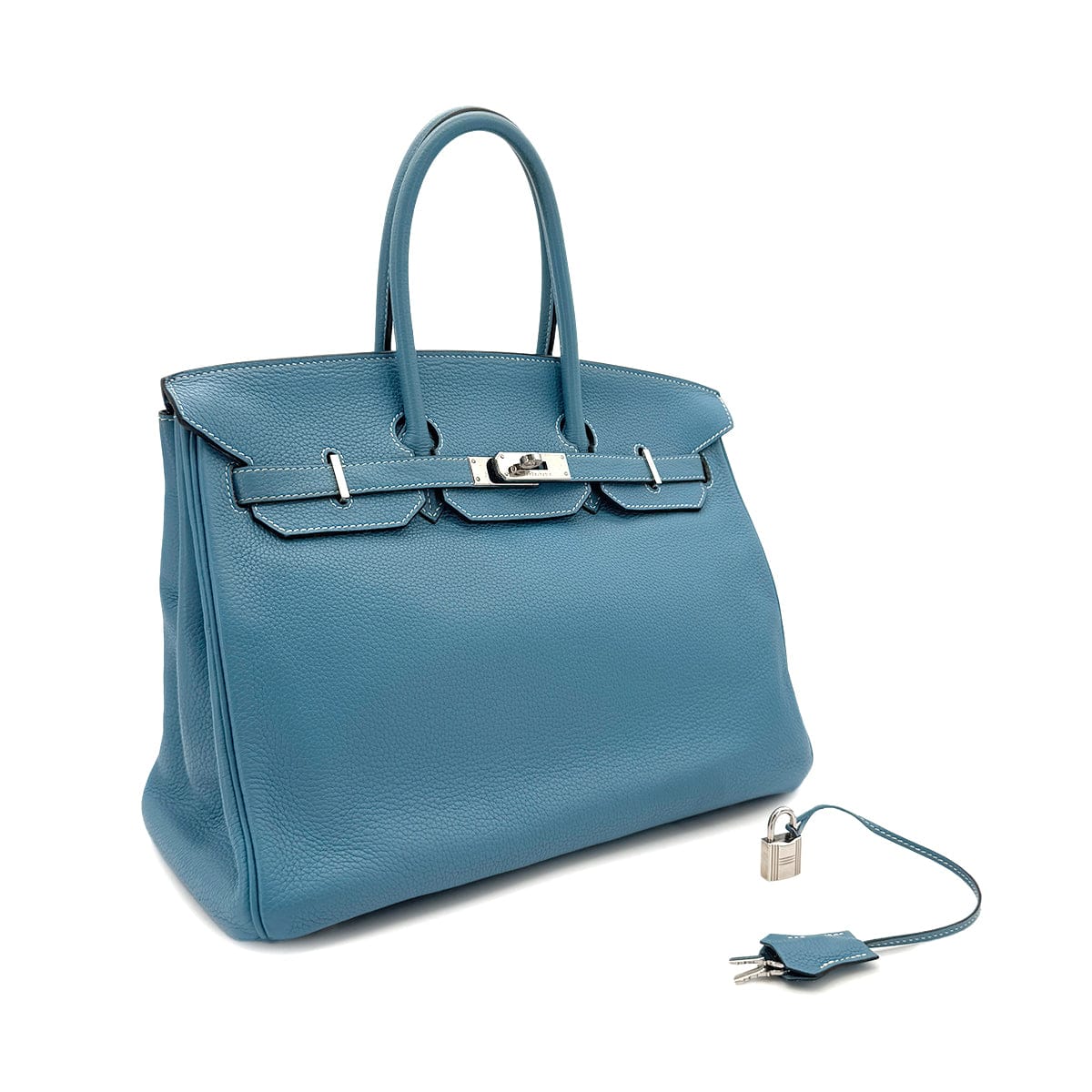 Luxury Promise Japan HERMES BIRKIN 35 BLUE JEAN TAURILLON CLEMENCE HAND BAG ▢L SHW 90286585
