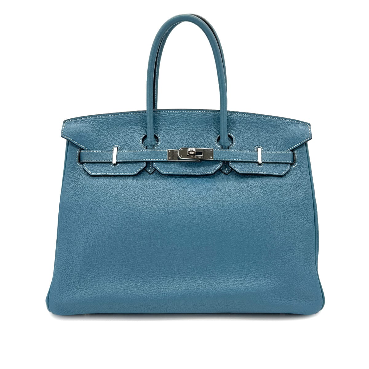 Luxury Promise Japan HERMES BIRKIN 35 BLUE JEAN TAURILLON CLEMENCE HAND BAG ▢L SHW 90286585