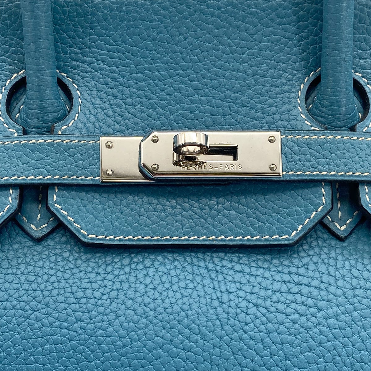 Luxury Promise Japan HERMES BIRKIN 35 BLUE JEAN TOGO HAND BAG 2004 SQUARE H PALLADIUM HARDWARE 90317897
