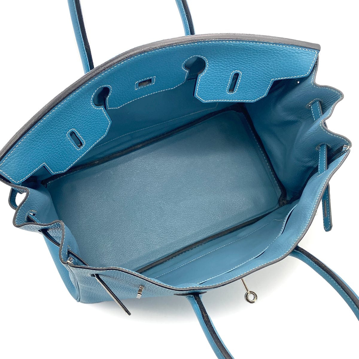 Luxury Promise Japan HERMES BIRKIN 35 BLUE JEAN TOGO HAND BAG 2004 SQUARE H PALLADIUM HARDWARE 90317897