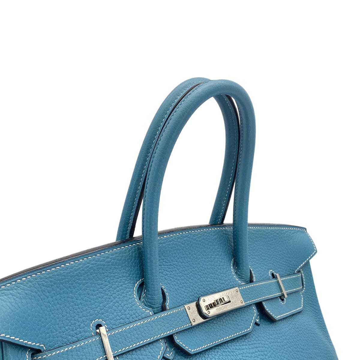 Luxury Promise Japan HERMES BIRKIN 35 BLUE JEAN TOGO HAND BAG 2004 SQUARE H PALLADIUM HARDWARE 90317897