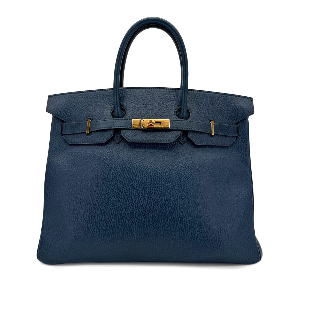Luxury Promise Japan HERMES BIRKIN 35 BLUE MARINE ARDENNES HAND BAG 1996 CIRCLE Z GOLD HARDWARE 90296565