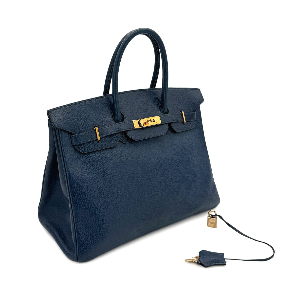 Luxury Promise Japan HERMES BIRKIN 35 BLUE MARINE ARDENNES HAND BAG 1996 CIRCLE Z GOLD HARDWARE 90296565