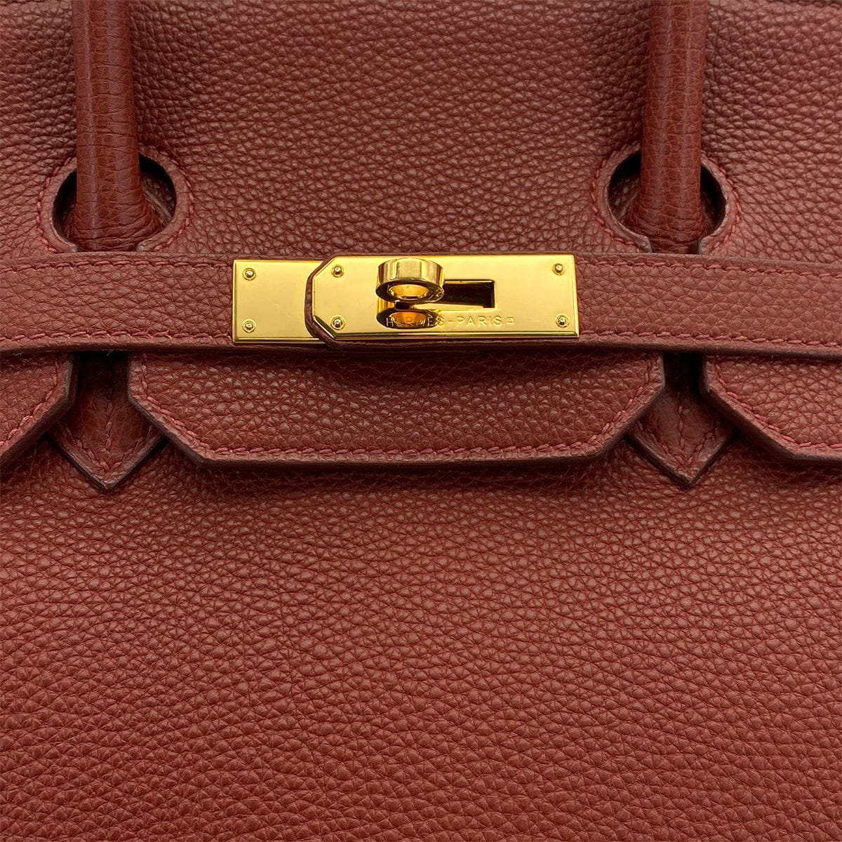 Luxury Promise Japan HERMES BIRKIN 35 BRICK TOGO HAND BAG 2004 SQUARE H GOLD HARDWARE 90311047