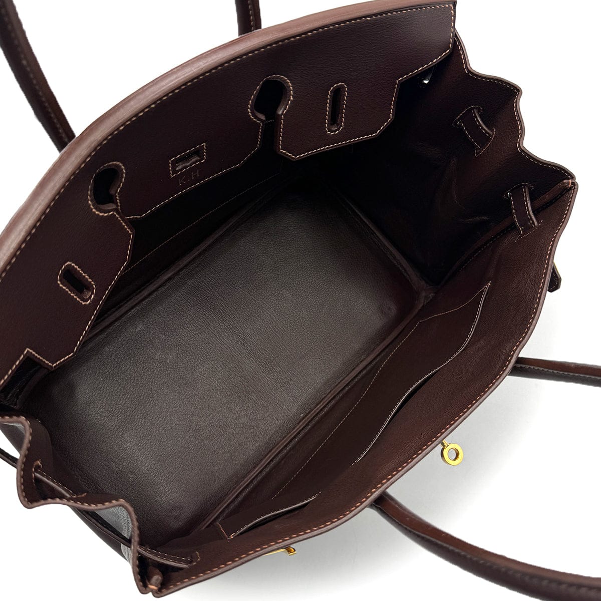 Luxury Promise Japan HERMES BIRKIN 35 CHOCOLAT VEAU GULLIVER HAND BAG 1998 SQUARE B GOLD HARDWARE 90317719