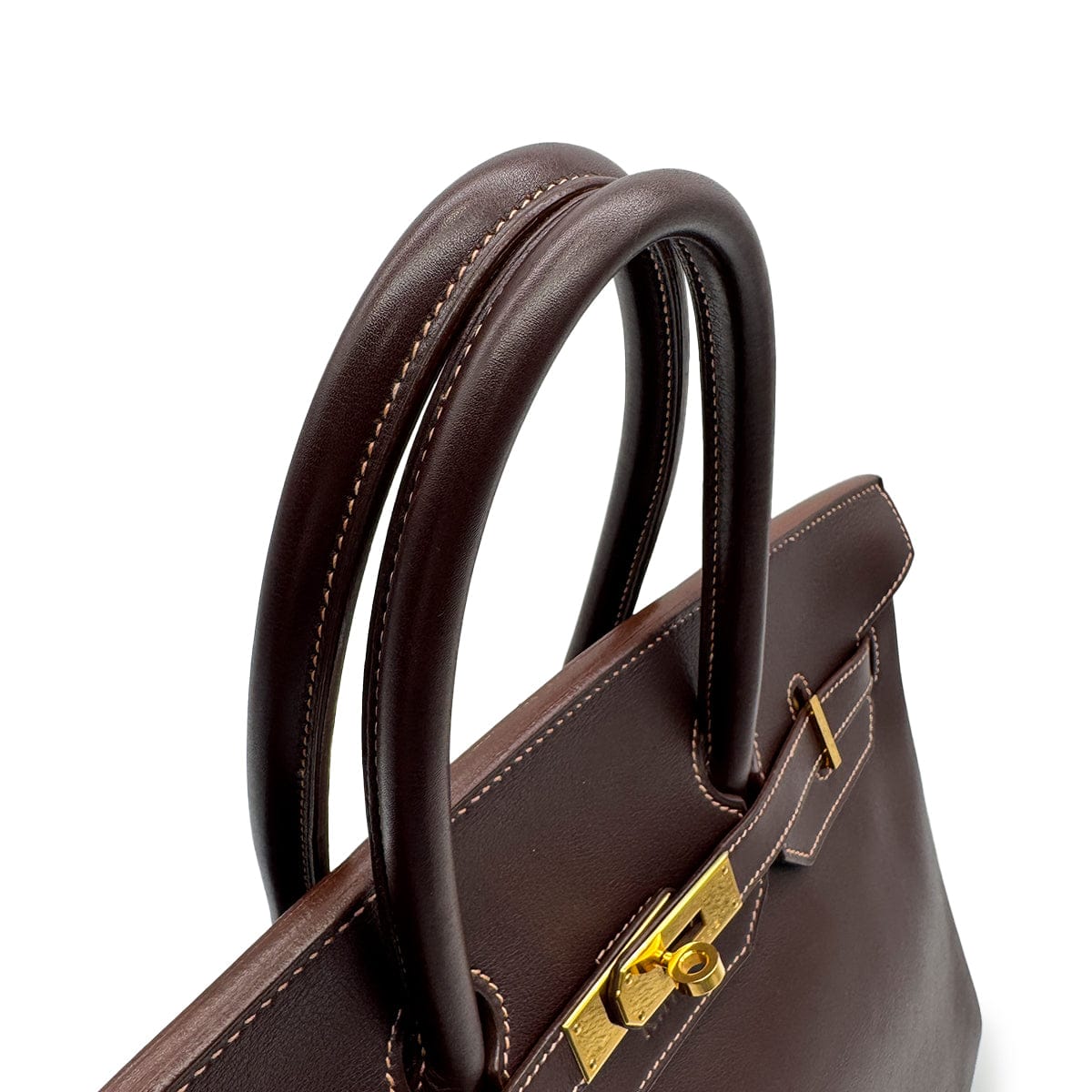 Luxury Promise Japan HERMES BIRKIN 35 CHOCOLAT VEAU GULLIVER HAND BAG 1998 SQUARE B GOLD HARDWARE 90317719