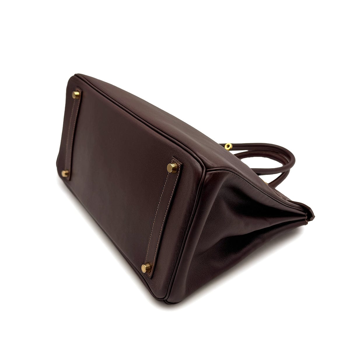 Luxury Promise Japan HERMES BIRKIN 35 CHOCOLAT VEAU GULLIVER HAND BAG 1998 SQUARE B GOLD HARDWARE 90317719