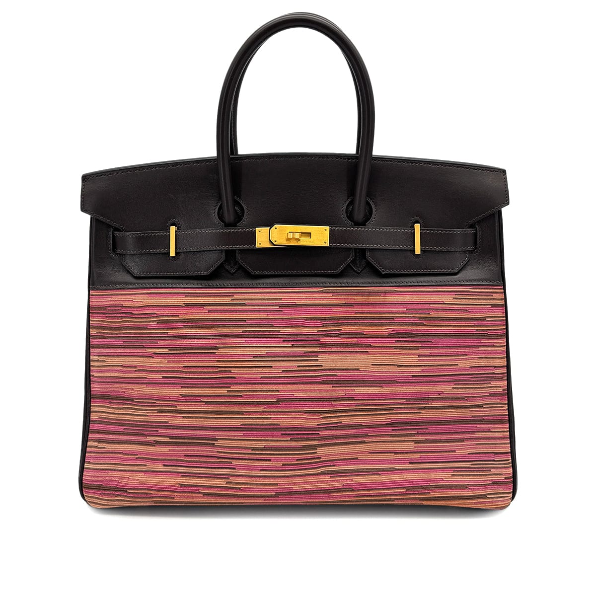 Luxury Promise Japan HERMES BIRKIN 35 EBENE BOXCALF VIBRATO HAND BAG 2003 SQUARE G MATT GOLD HARDWARE 90319535
