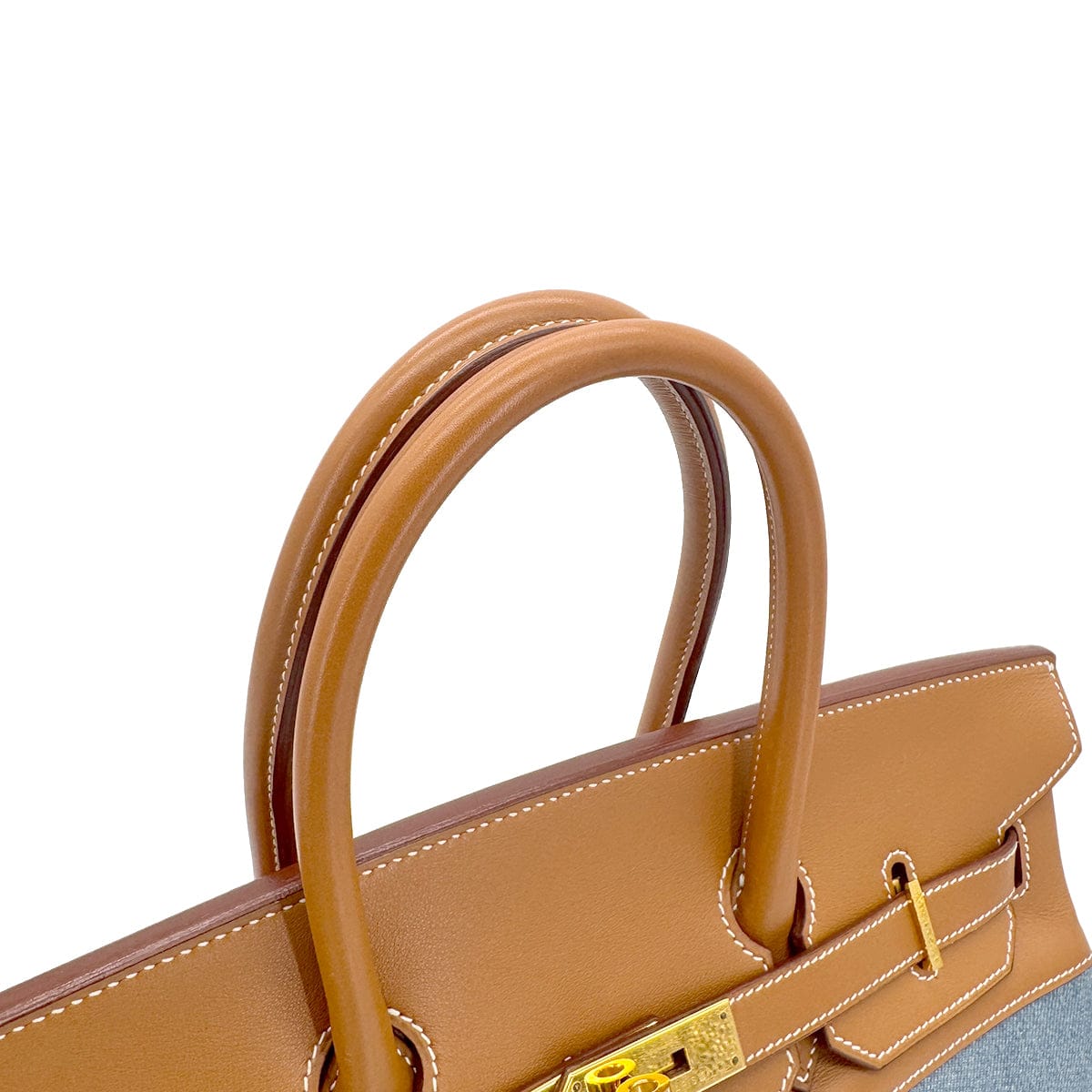 Luxury Promise Japan HERMES BIRKIN 35 GOLD BLUE VEAU GULLIVER TOILET JEAN HAND BAG □B GHW 90304977