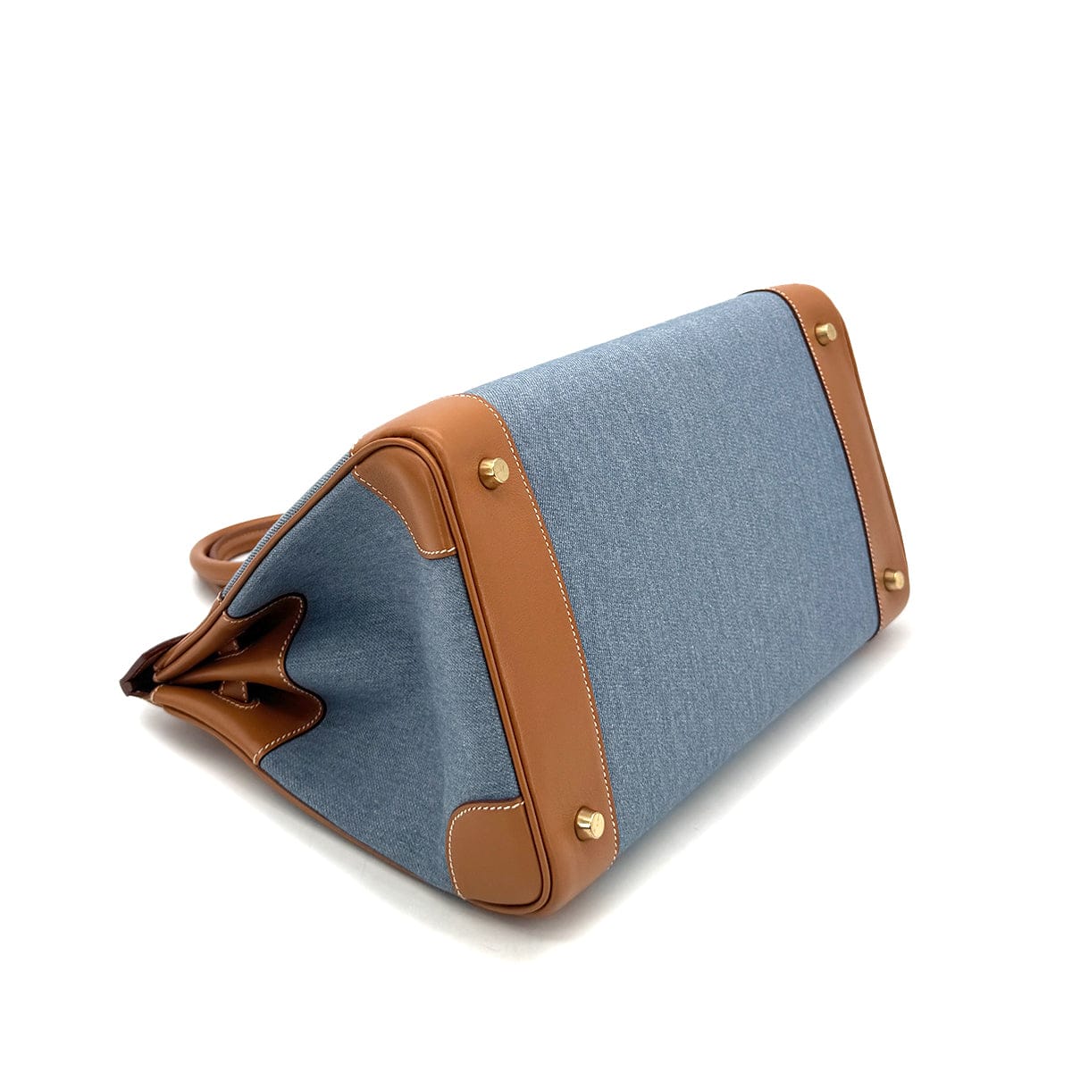 Luxury Promise Japan HERMES BIRKIN 35 GOLD BLUE VEAU GULLIVER TOILET JEAN HAND BAG □B GHW 90304977