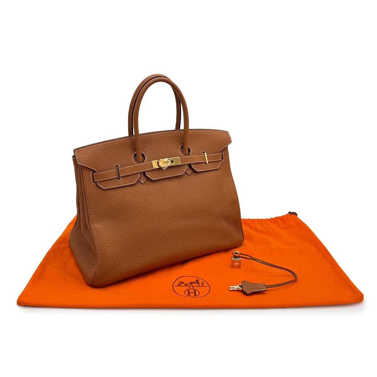 Luxury Promise Japan HERMES BIRKIN 35 GOLD TOGO HAND BAG 2006 SQUARE J GOLD HARDWARE 90313331