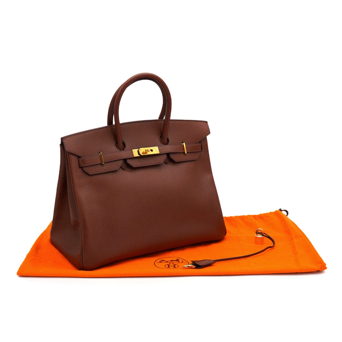 Luxury Promise Japan HERMES BIRKIN 35 MARRON FONCE ARDENNES HAND BAG 2003 SQUARE G GOLD HARDWARE 90326744