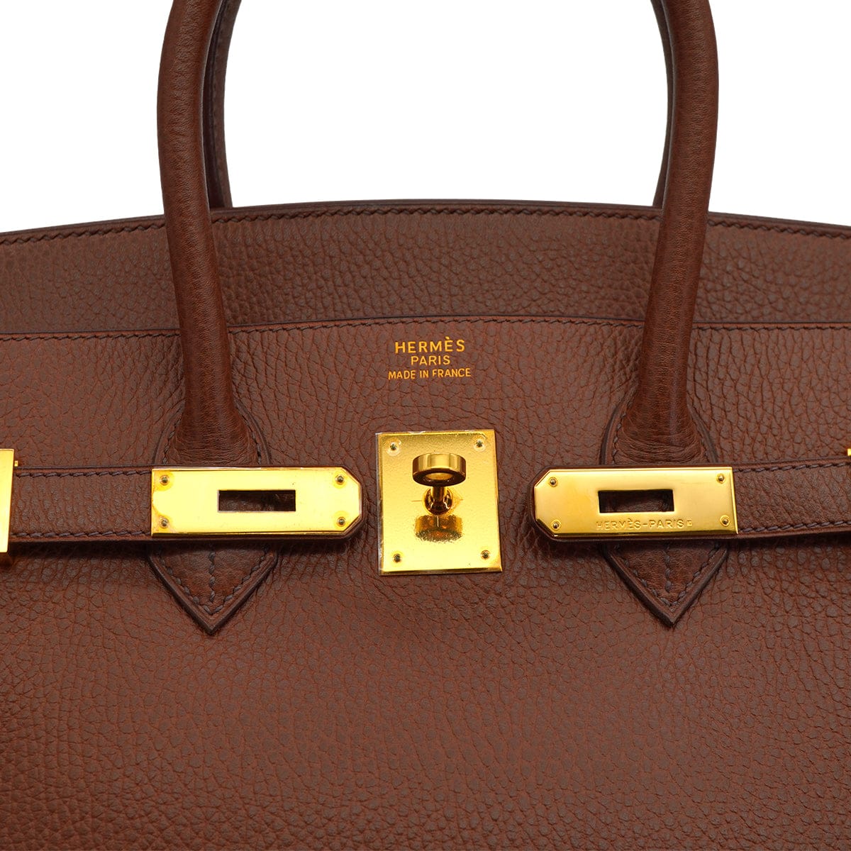 Luxury Promise Japan HERMES BIRKIN 35 MARRON FONCE ARDENNES HAND BAG 2003 SQUARE G GOLD HARDWARE 90326744