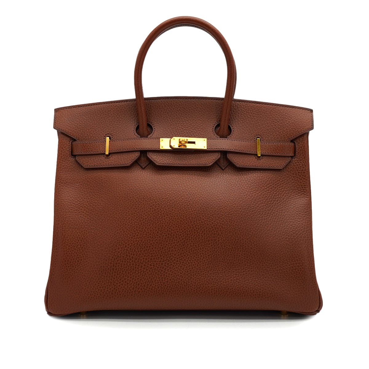 Luxury Promise Japan HERMES BIRKIN 35 MARRON FONCE ARDENNES HAND BAG 2003 SQUARE G GOLD HARDWARE 90326744