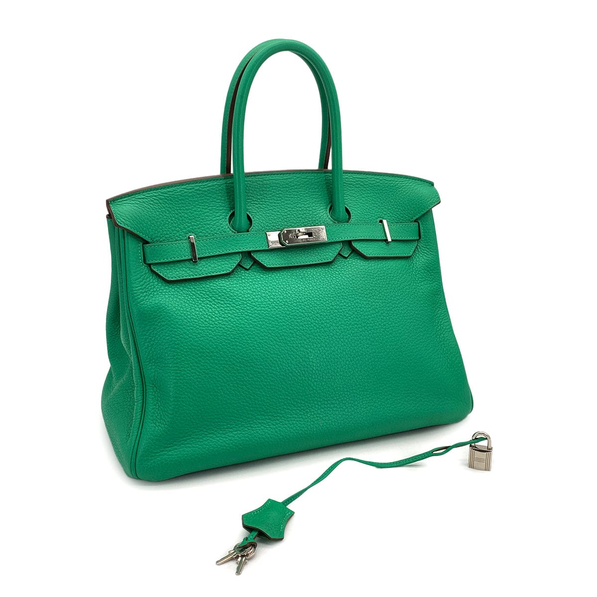 Luxury Promise Japan HERMES BIRKIN 35 MENTHE TAURILLON CLEMENCE HAND BAG 2012 SQUARE P PALLADIUM HARDWARE 90324743