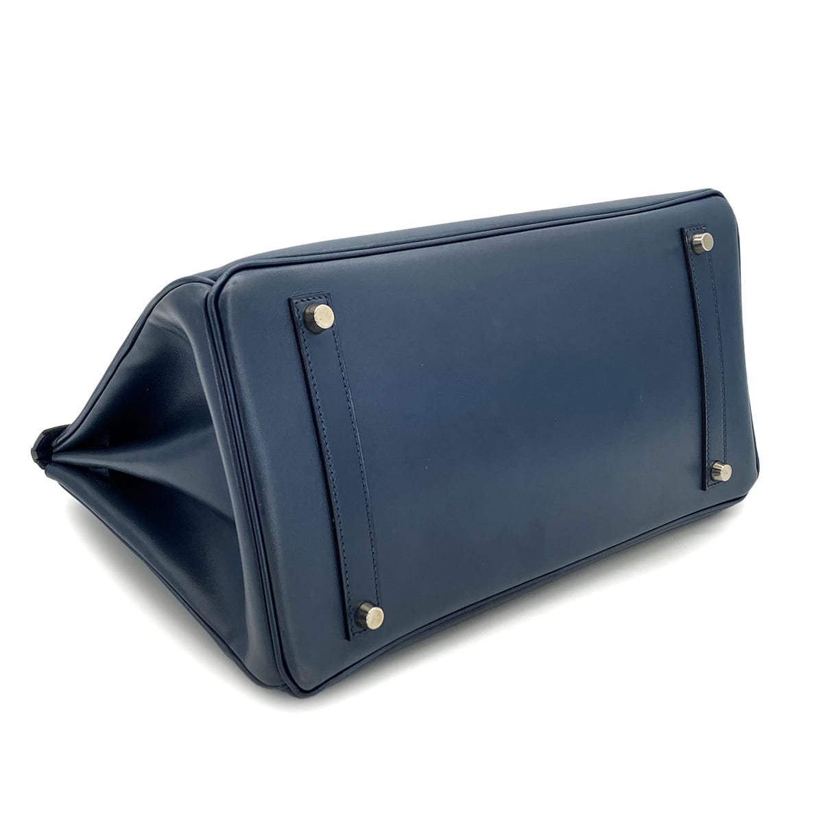 Luxury Promise Japan HERMES BIRKIN 35 NAVY BOX CALF HAND BAG 2001 SQUARE E PALLADIUM HARDWARE 90324143