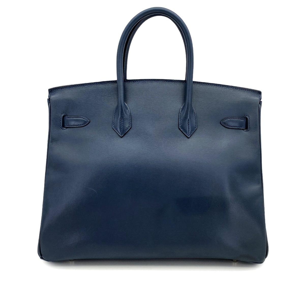 Luxury Promise Japan HERMES BIRKIN 35 NAVY BOX CALF HAND BAG 2001 SQUARE E PALLADIUM HARDWARE 90324143