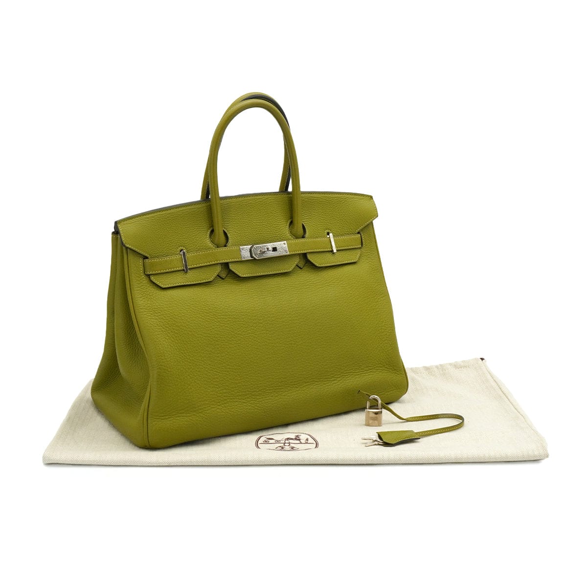Luxury Promise Japan HERMES BIRKIN 35 PISTACHIO TOGO HAND BAG 2008 SQUARE L PALLADIUM HARDWARE 90340175