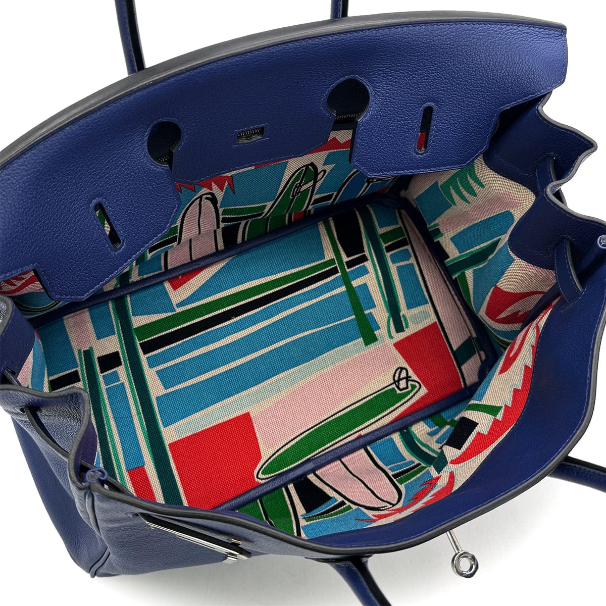 Luxury Promise Japan HERMES BIRKIN 35 SEA SURF AND FUN BLUE SAPHIR TAURILLON NOVILLO TOILE H HAND BAG 2018 C PALLADIUM HARDWARE 90313349