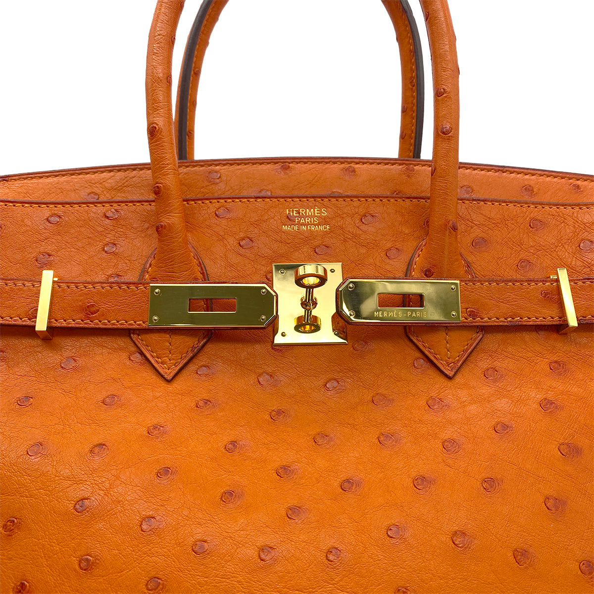 Luxury Promise Japan HERMES BIRKIN 35 TANGERINE OSTRICH HAND BAG □H GHW 90280697