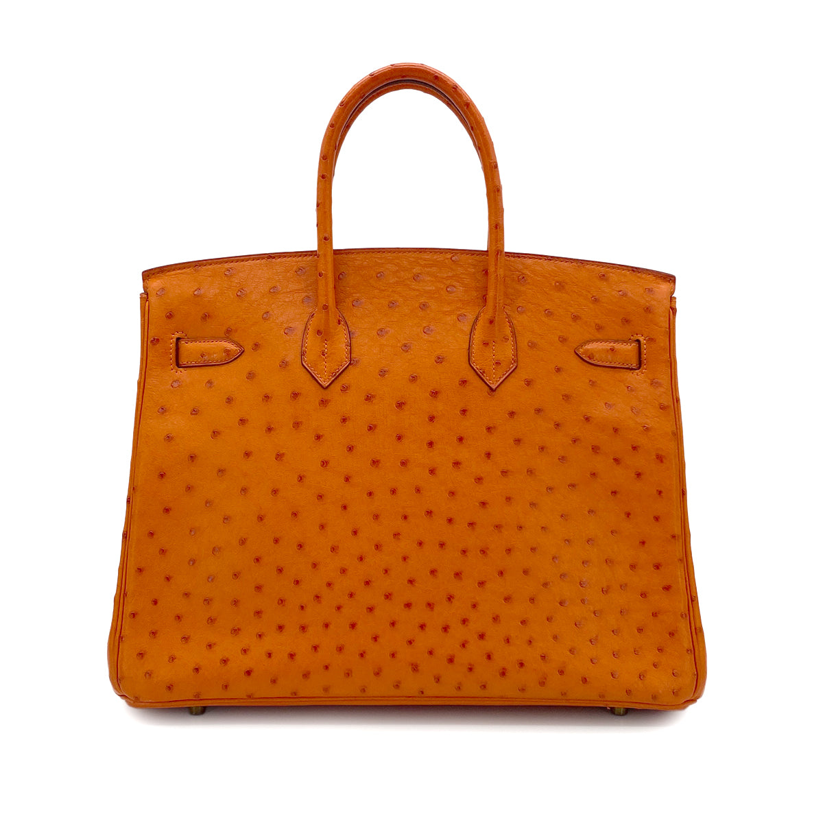 Luxury Promise Japan HERMES BIRKIN 35 TANGERINE OSTRICH HAND BAG □H GHW 90280697