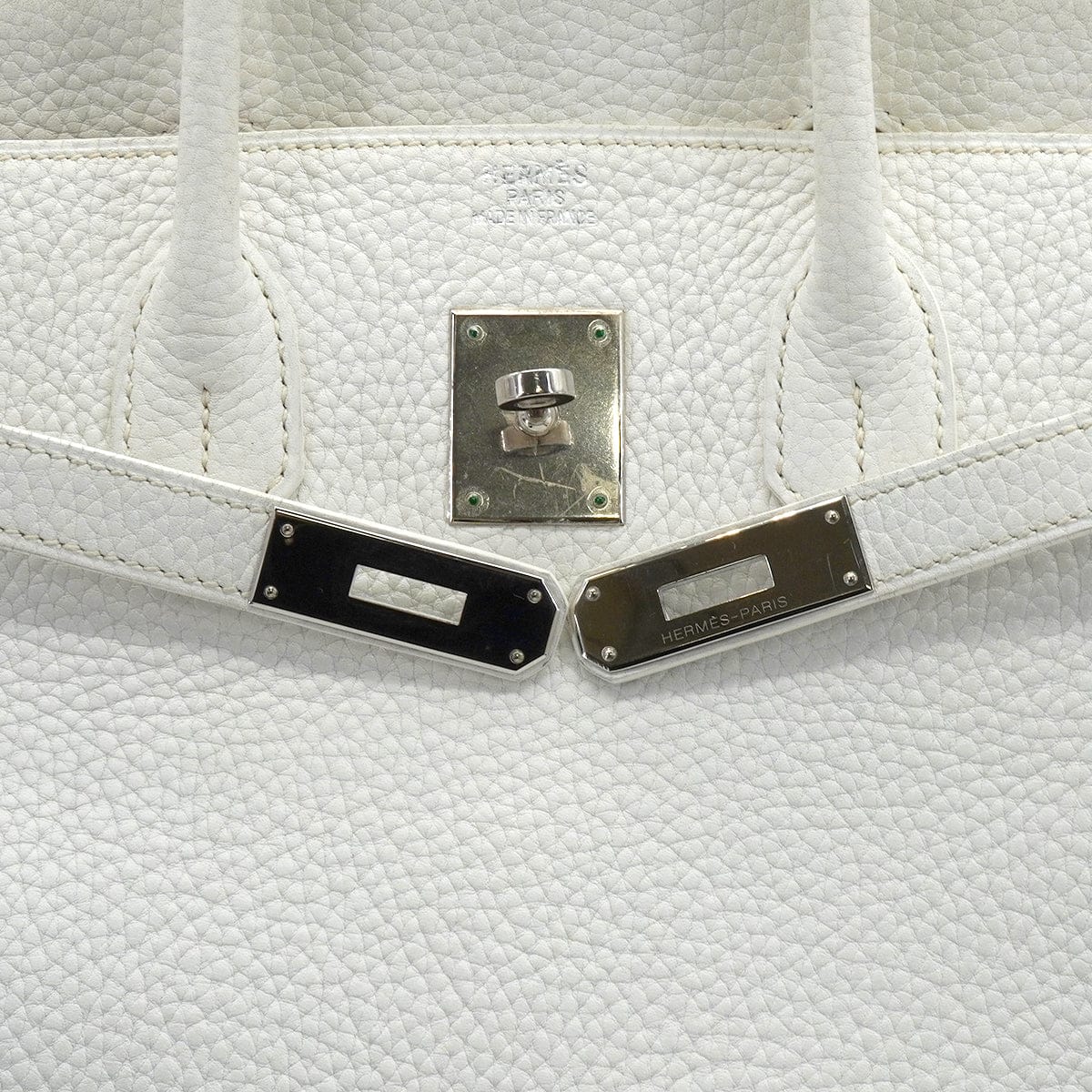 Luxury Promise Japan HERMES BIRKIN 35 WHITE TAURILLON CLEMENCE HAND BAG 2006 SQUARE J PALLADIUM HARDWARE 90338298