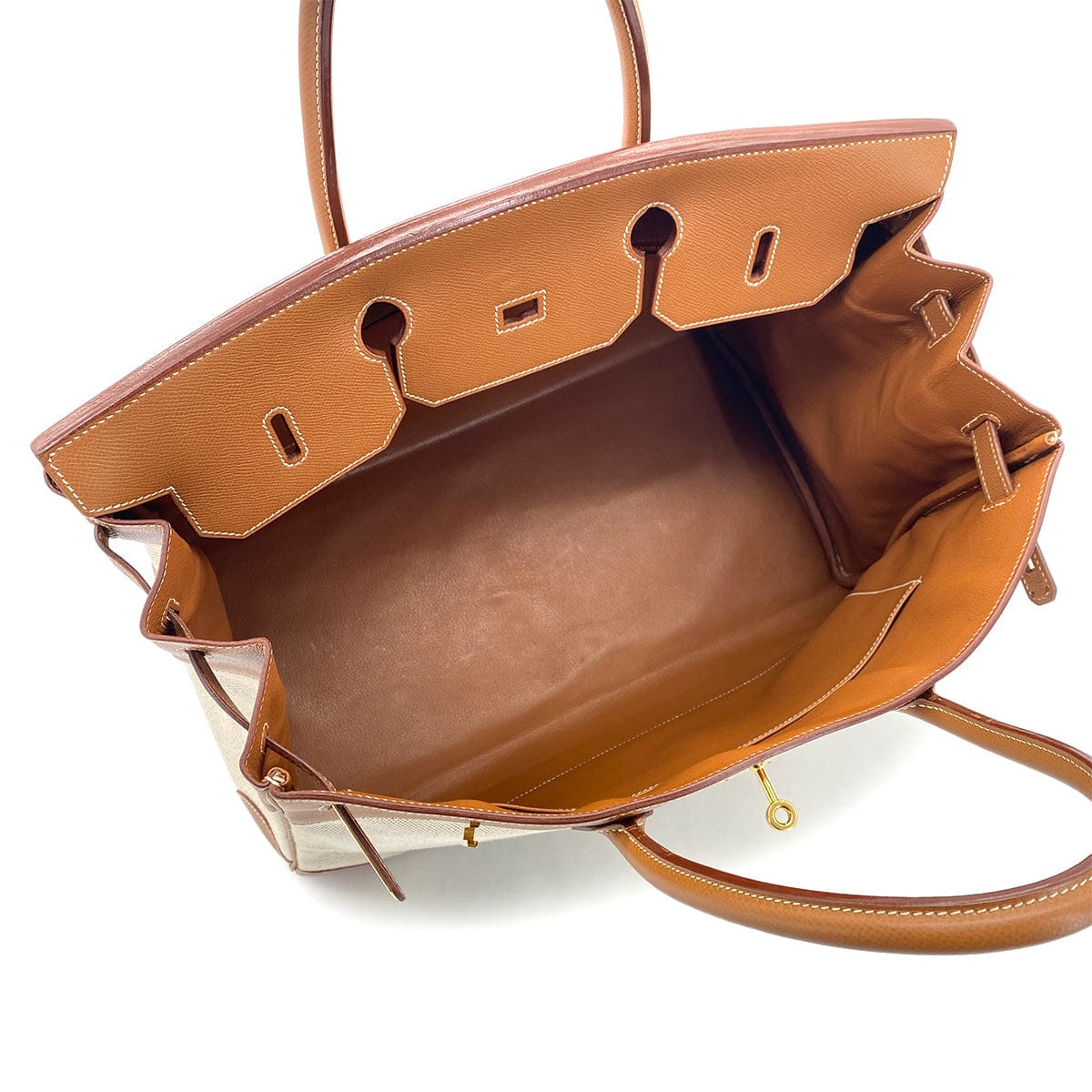 Luxury Promise Japan HERMES BIRKIN 40 GOLD COUCHEVEL TOILE H HAND BAG □B GHW 90304187