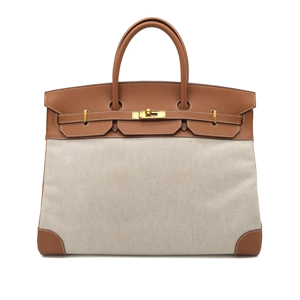 Luxury Promise Japan HERMES BIRKIN 40 GOLD COUCHEVEL TOILE H HAND BAG □B GHW 90304187