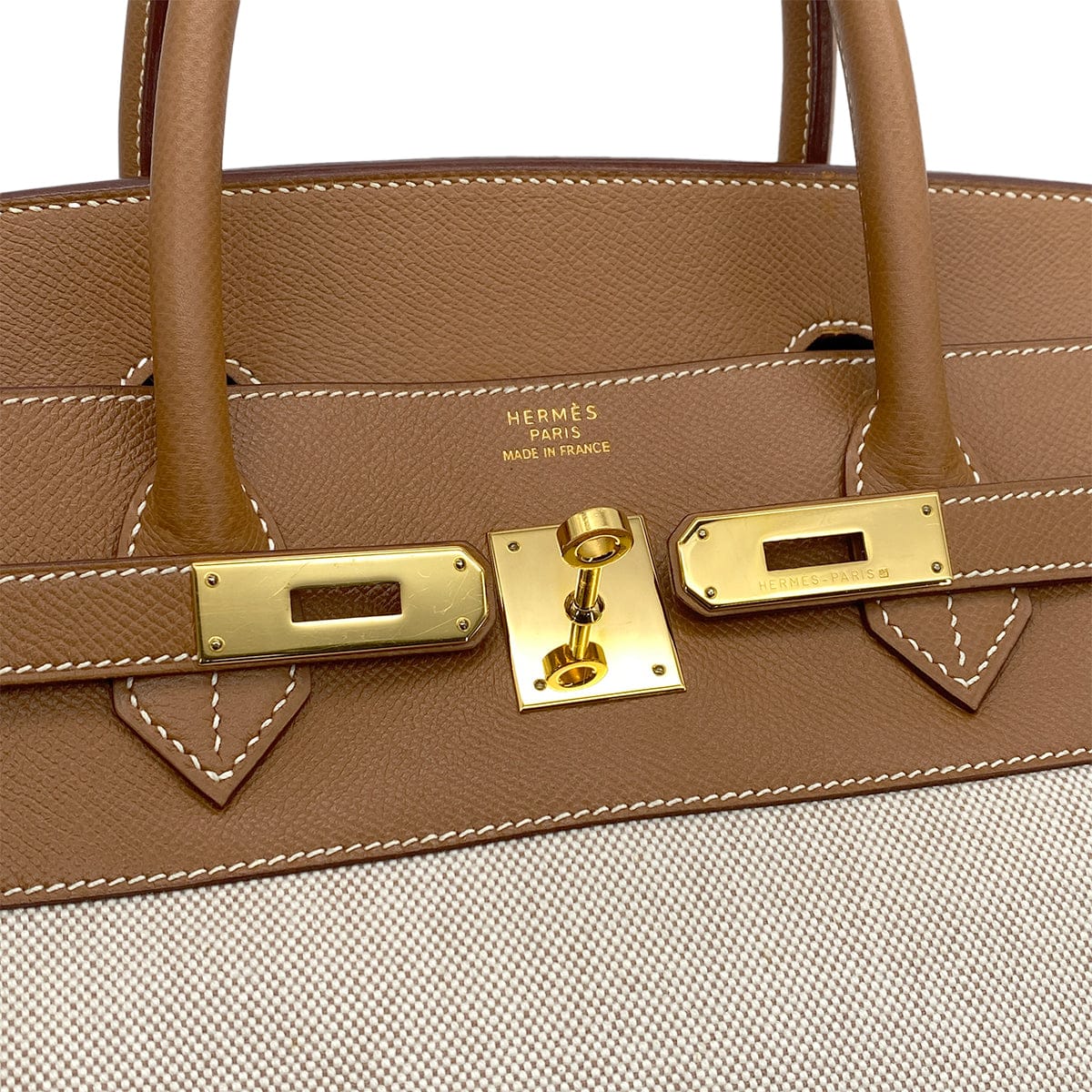 Luxury Promise Japan HERMES BIRKIN 40 GOLD COUCHEVEL TOILE H HAND BAG □B GOLD HARDWARE 90304187
