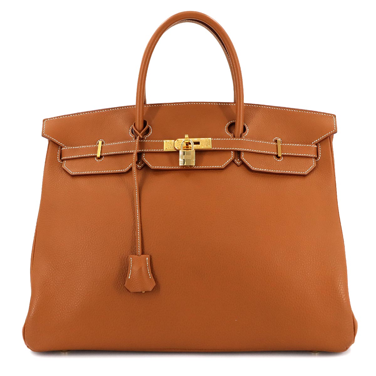 Luxury Promise Japan HERMES Birkin 40 Handbag, Taurillon Clemence Leather, Gold, □C Stamp, Made in 1999, Vintage, Gold Hardware, Hermès, 90280599