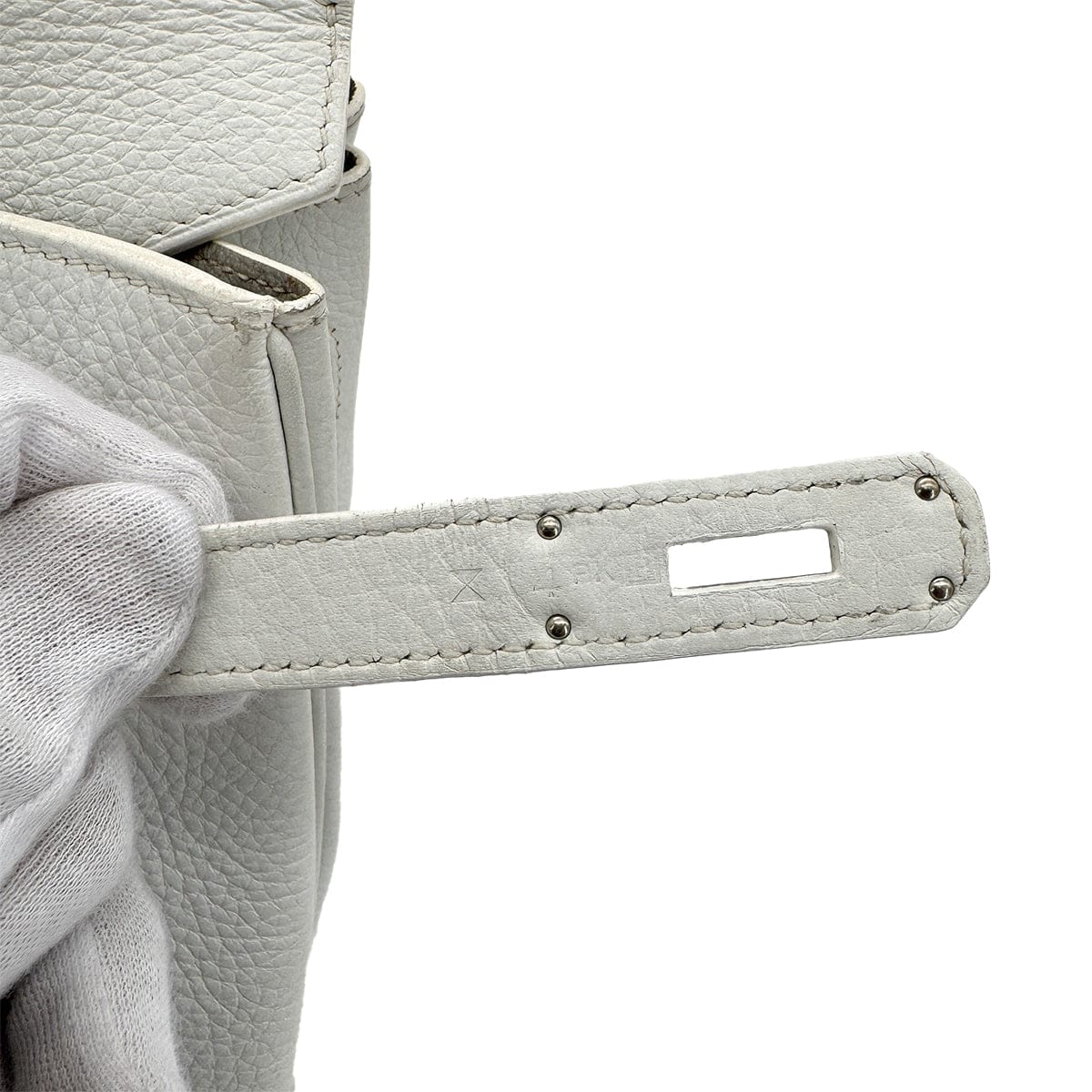 Luxury Promise Japan HERMES BIRKIN CLUB 35 WHITE GRIS PERLE SANGUINE TAURILLON CLEMENCE LIZARD HAND BAG □P SHW 90298337