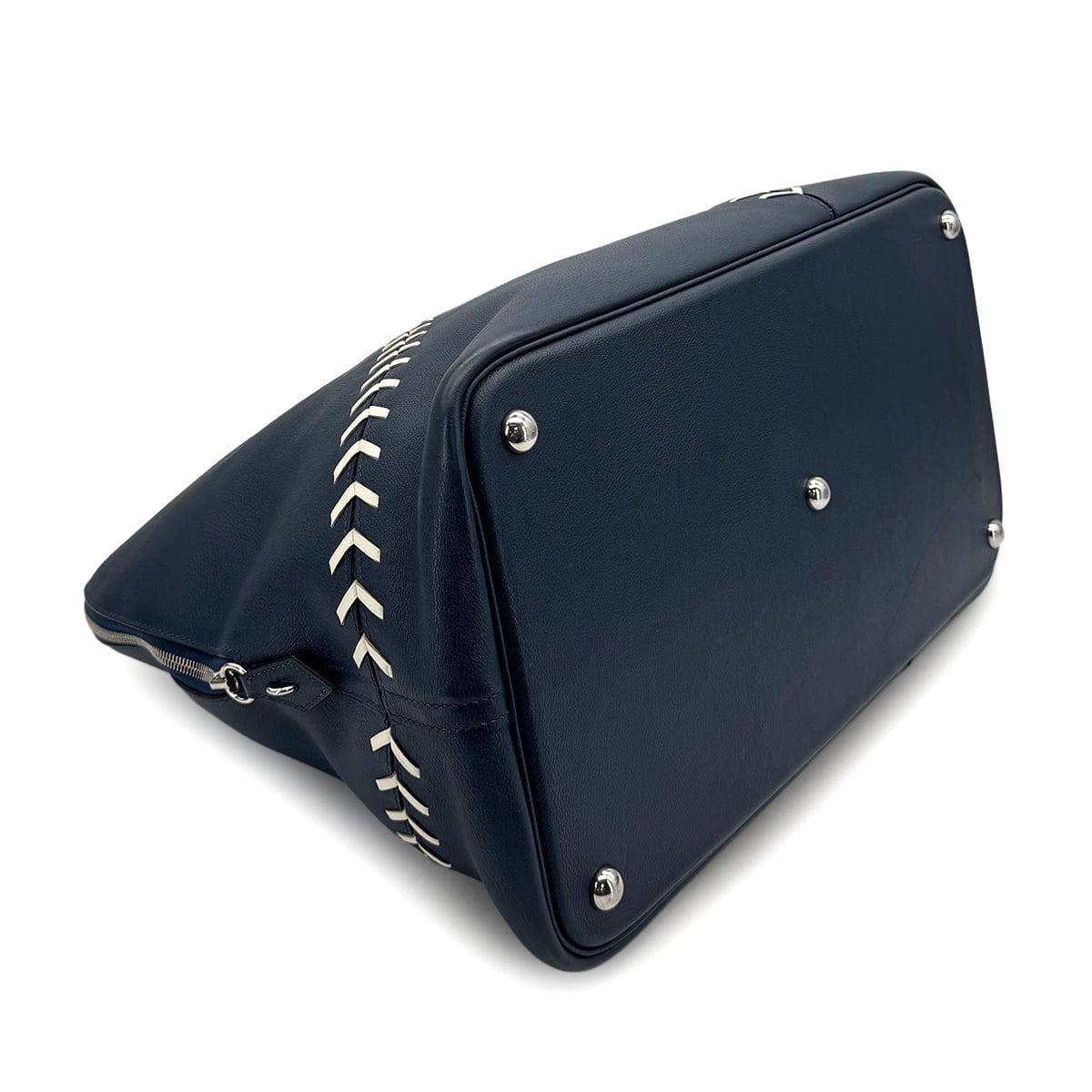 Luxury Promise Japan HERMES BOLIDE 1923 BASEBALL 45 BLUE DE MALTE EVERCOLOR HAND BAG 2018 C STAMP PALLADIUM HARDWARE 90314889