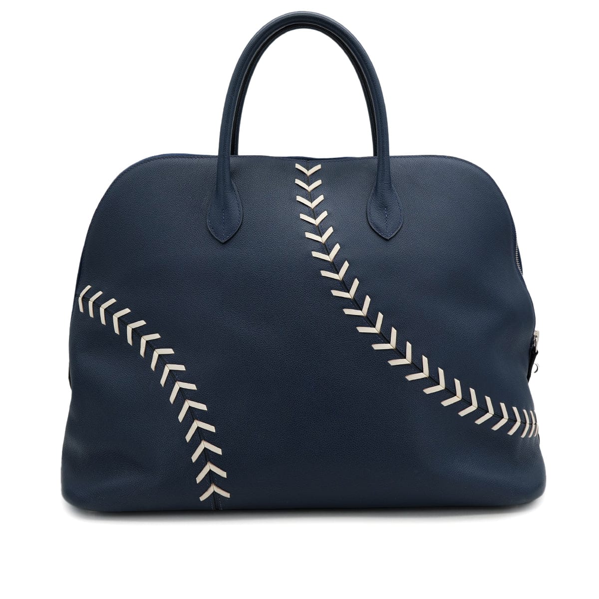 Luxury Promise Japan HERMES BOLIDE 1923 BASEBALL 45 BLUE DE MALTE EVERCOLOR HAND BAG 2018 C STAMP PALLADIUM HARDWARE 90314889