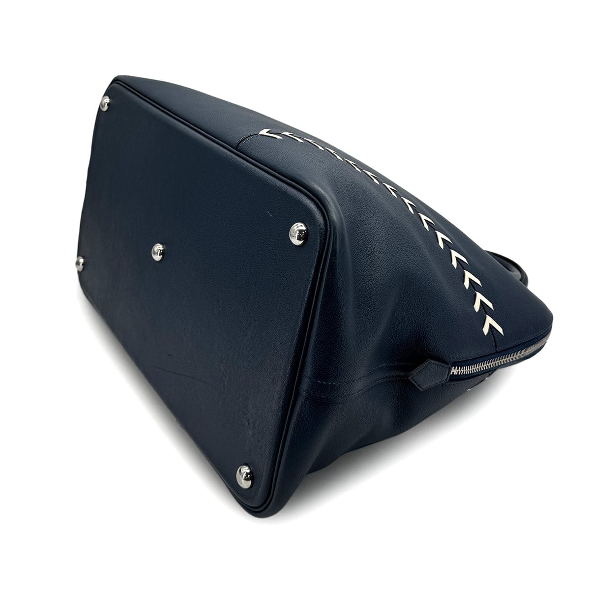 Luxury Promise Japan HERMES BOLIDE 1923 BASEBALL 45 BLUE DE MALTE EVERCOLOR HAND BAG 2018 C STAMP PALLADIUM HARDWARE 90314889