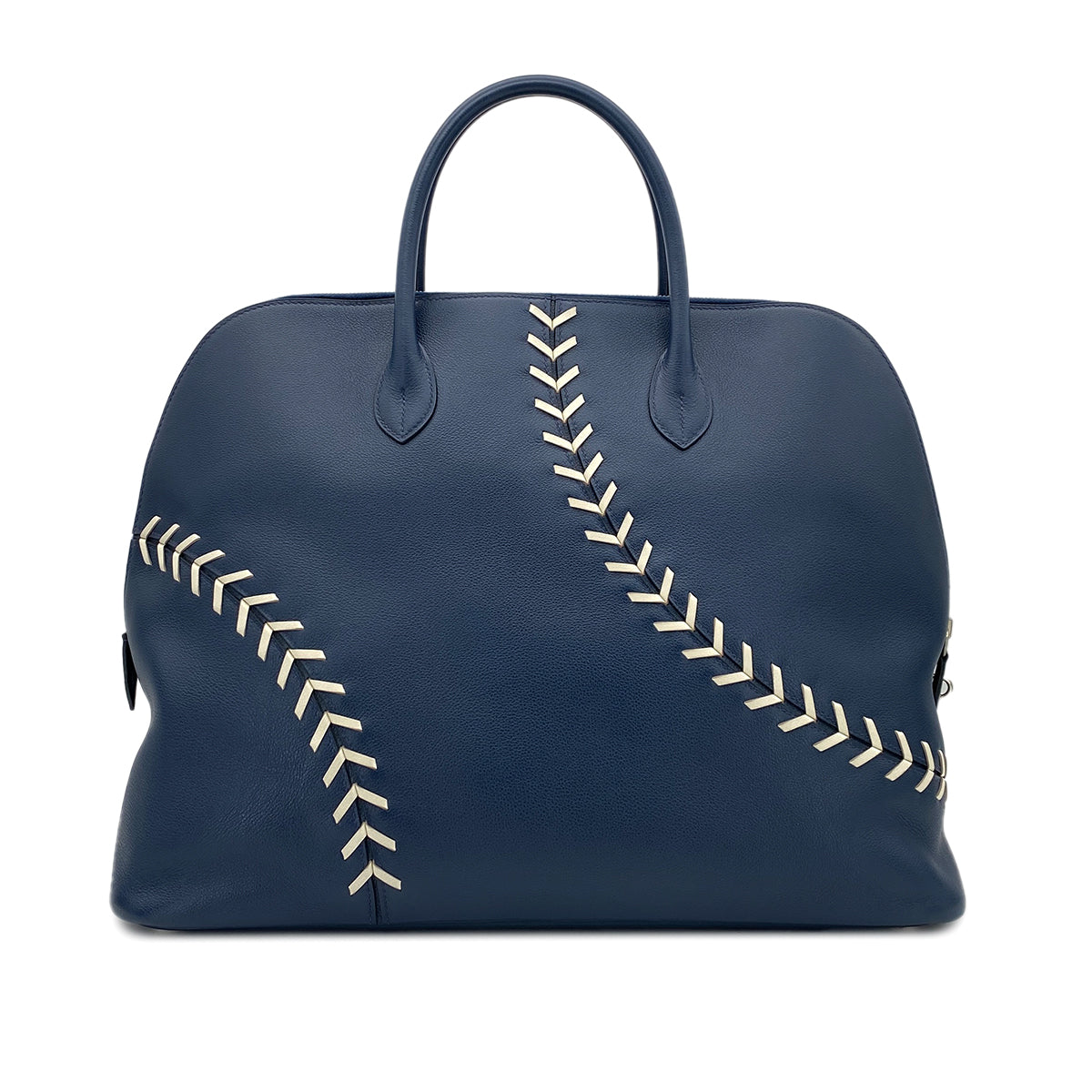 Luxury Promise Japan HERMES BOLIDE 1923 BASEBALL 45 BLUE DE MALTE EVERCOLOR HAND BAG C 90298745