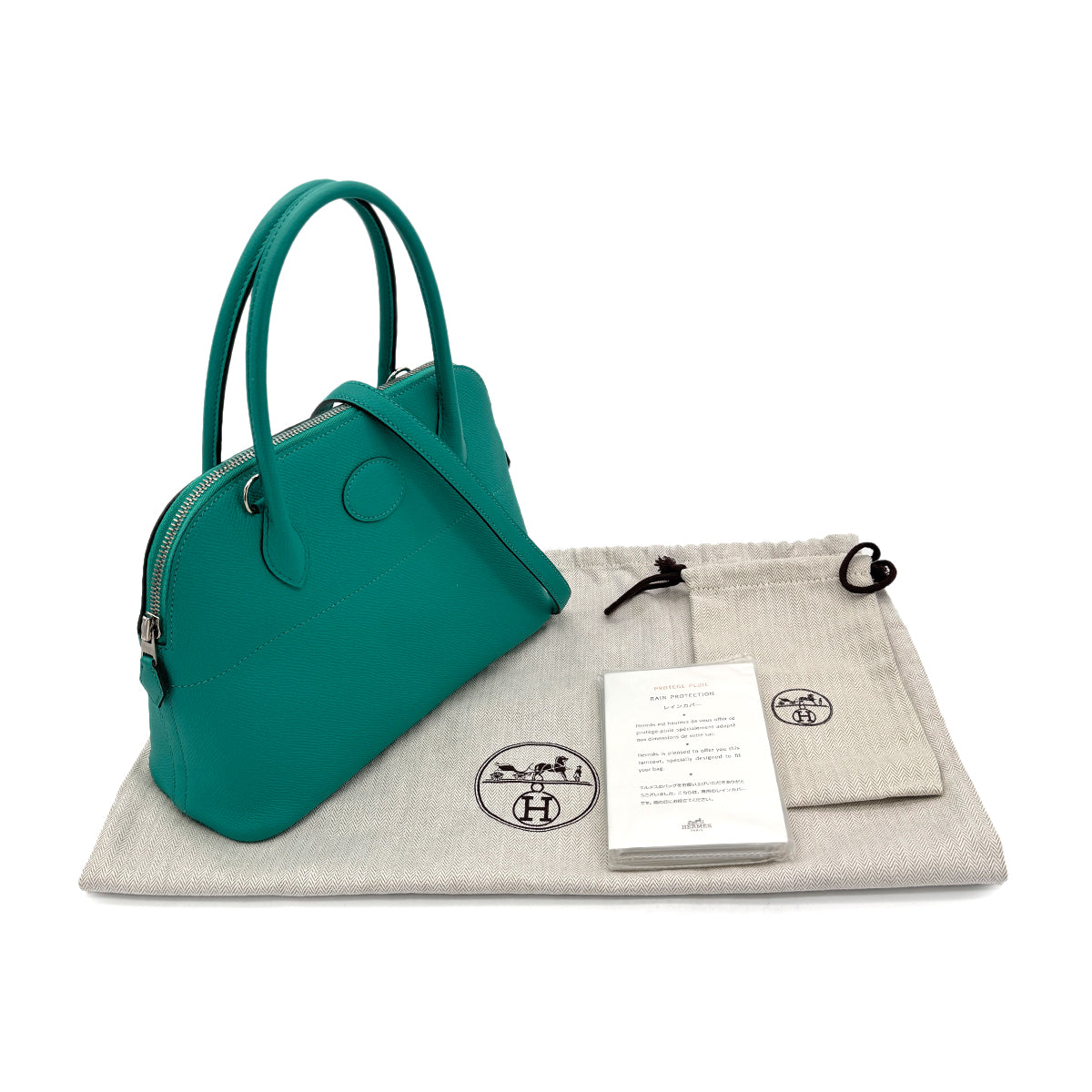 Luxury Promise Japan HERMES BOLIDE 27 VERT VERONE EPSOM HAND SHOULDER BAG D SHW 90299749
