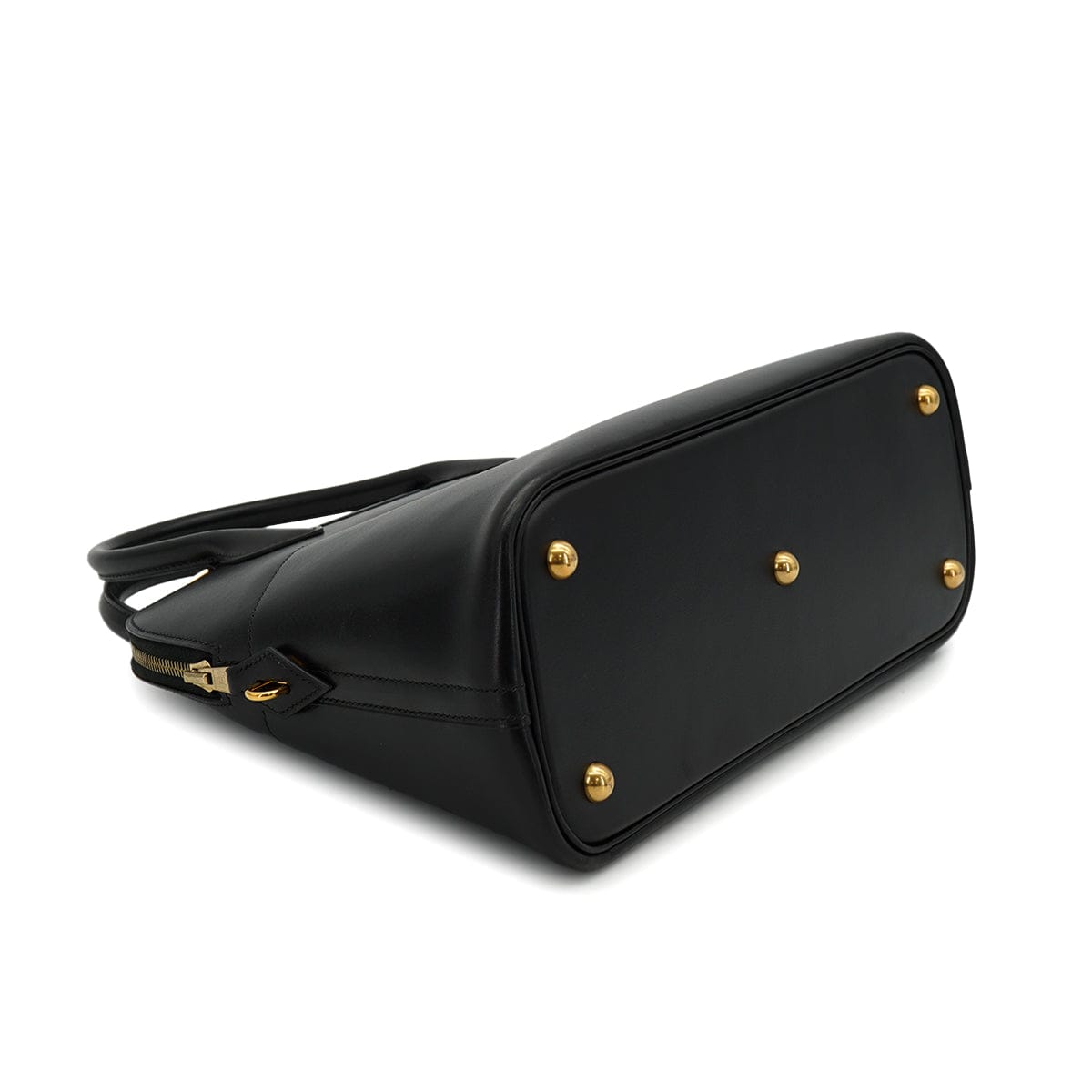 Luxury Promise Japan HERMES BOLIDE 31 BLACK BOXCALF HAND SHOULDER BAG 2002 SQUARE F GOLD HARDWARE 90334264