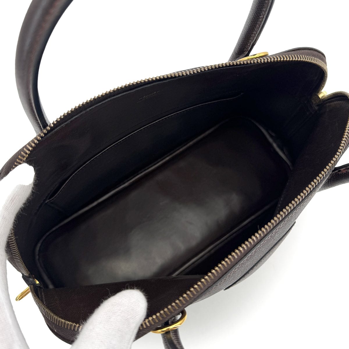 Luxury Promise Japan HERMES BOLIDE 31 CHOCOLAT COUCHEVEL HAND SHOULDER BAG □E GHW 90306853