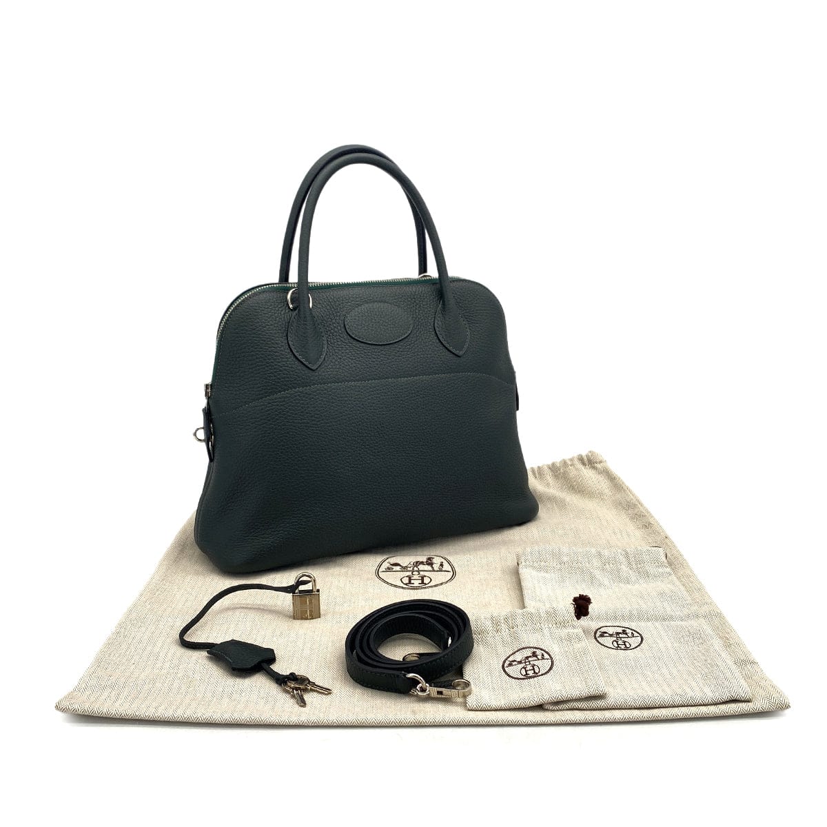 Luxury Promise Japan HERMES BOLIDE 31 VERT FONCE TAURILLON CLEMENCE HAND SHOULDER BAG 2015 T STAMP PALLADIUM HARDWARE 90323973