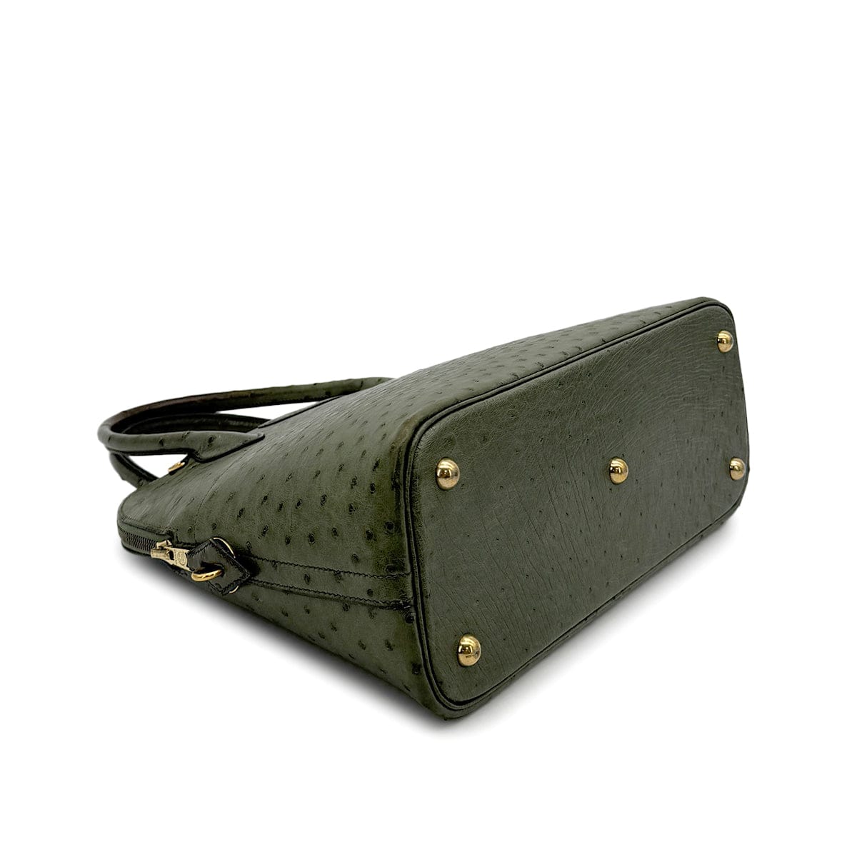 Luxury Promise Japan HERMES BOLIDE 31 VERT OSTRICH HAND SHOULDER BAG 1995 CIRCLE Y GOLD HARDWARE 90318277