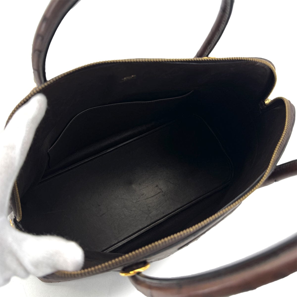 Luxury Promise Japan HERMES BOLIDE 35 CHOCOLAT OSTRICH HAND SHOULDER BAG 〇W GHW 90299753