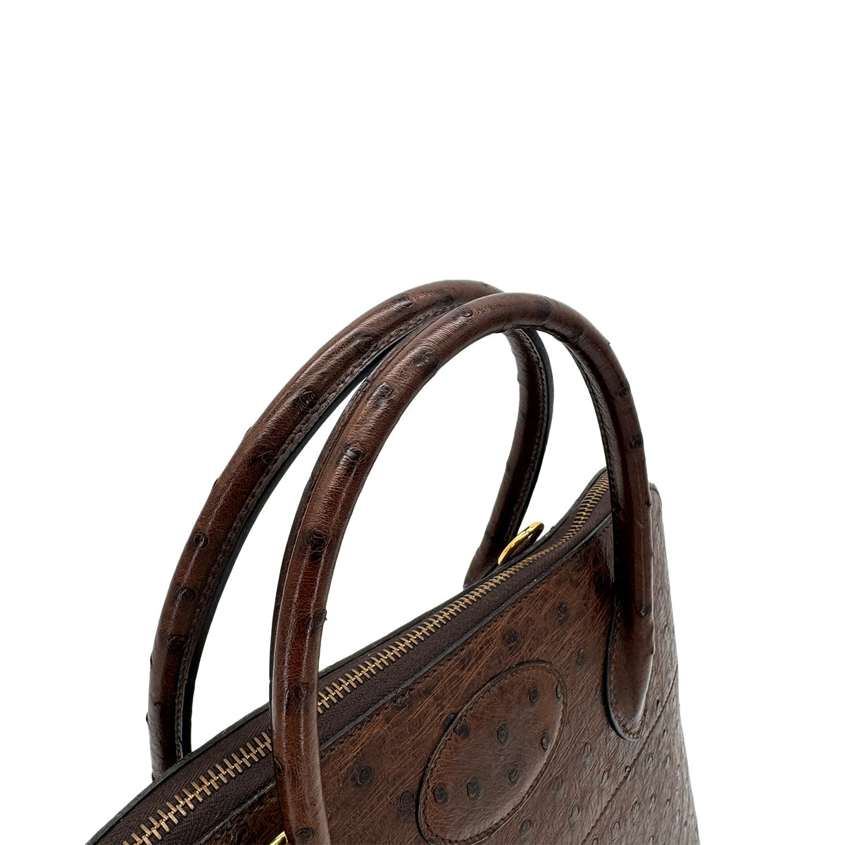 Luxury Promise Japan HERMES BOLIDE 35 CHOCOLAT OSTRICH HAND SHOULDER BAG 〇W GHW 90299753