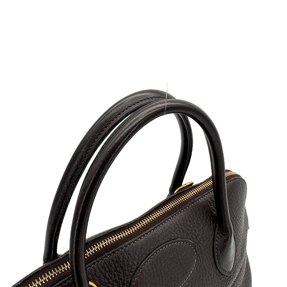 Luxury Promise Japan HERMES BOLIDE 35 CHOCOLAT TAURILLON CLEMENCE HAND SHOULDER BAG 2002 SQUARE F GOLD HARDWARE 90310317